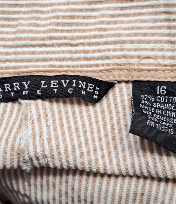 Larry Levine Stretch Striped Sailor Cropped Pants Size 16 - Picture 4 of 4